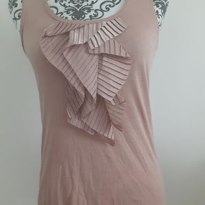 🏷Anne Taylor petite rose pleated ruffled tank